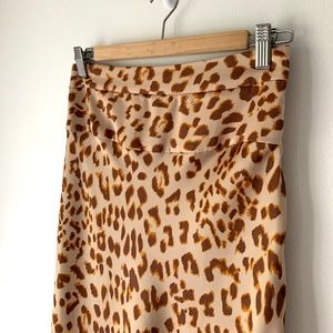Free People Leopard Silk Skirt